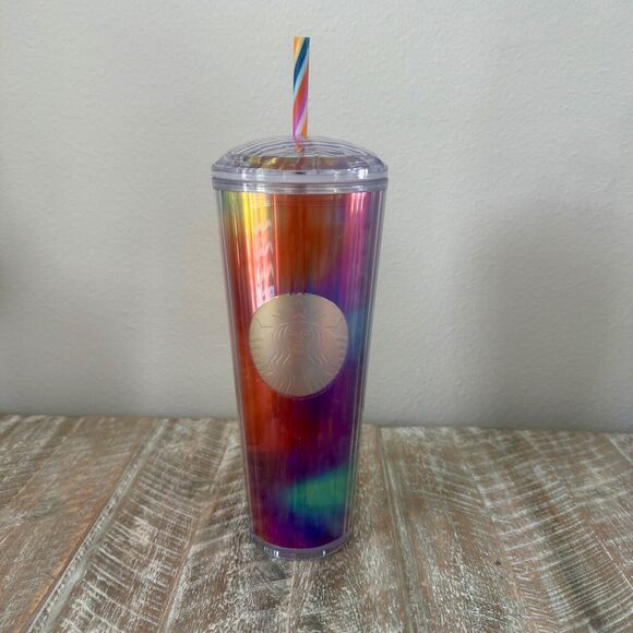 Starbucks Rainbow Dome Kaleidoscope 2021 Pride Month 24oz Tumbler Cold Cup - Picture 1 of 4